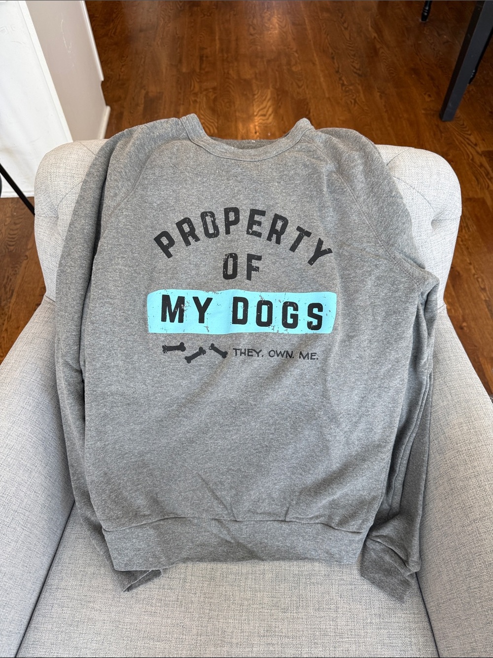 Gray "Property of My Dogs" Crewneck Sweatshirt - Pet Lover Apparel